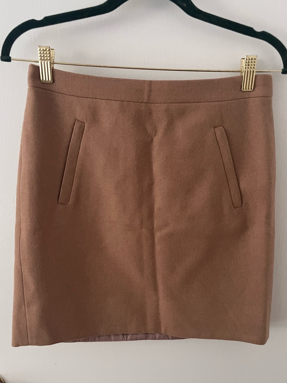 J. Crew Tan Mini Skirt Wool Suiting Size 0